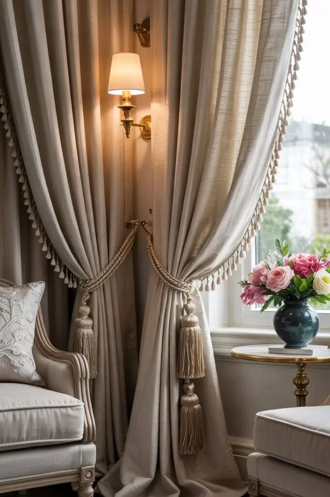 linen curtains living room