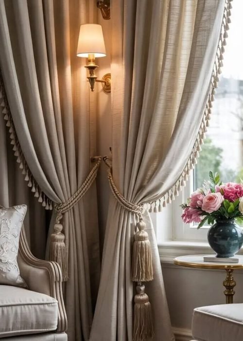 linen curtains living room